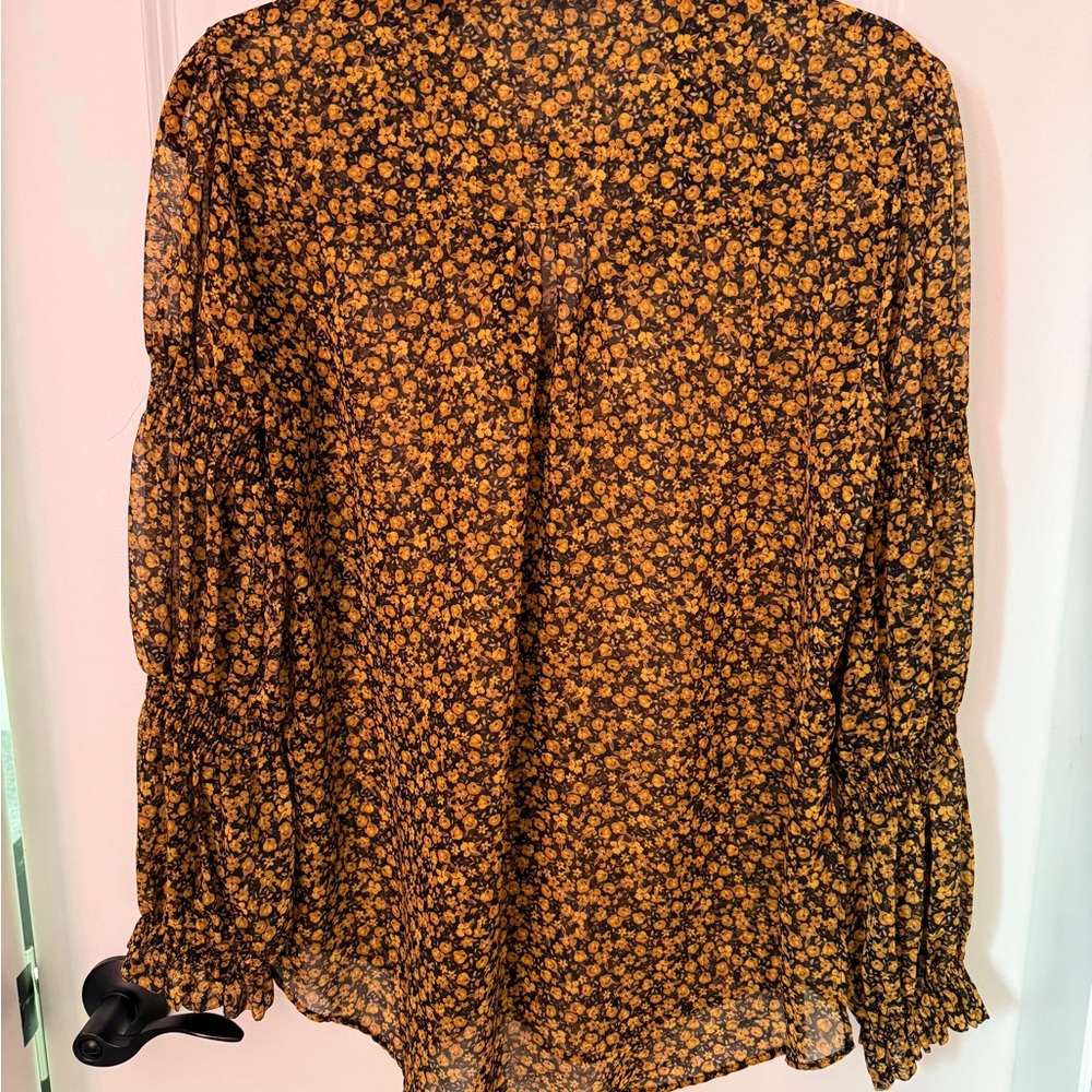 Zara Black and Yellow Floral Shirt - Picture 2 of 8